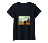 Donna Bigfoot - Maglietta Bigfoot alla Ricerca di Vincent Van Gogh Maglietta con Collo a V