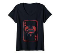 Donna Biglietto d'amore "You Come First Ace Of Hearts" Maglietta con Collo a V