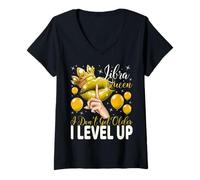 Donna Bilancia Regina I Don't Get Older I Level Up Birthday Queen Maglietta con Collo a V