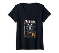 Donna Bilancia Zodiaco Mistico gemello Equilibrio Vergine Maglietta con Collo a V