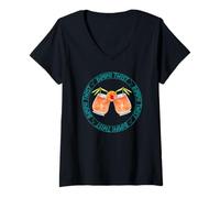 Donna Bimini Twist Fishing Vibes Mai Tai catturato con Bimini Twist Maglietta con Collo a V
