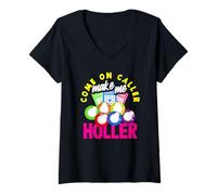 Donna Bingo Come On Caller Make Me Holler Player Maglietta con Collo a V