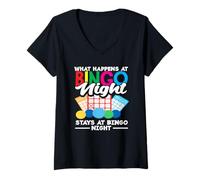 Donna Bingo Night Bingo Player Quello che succede rimane Maglietta con Collo a V