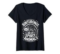 Donna Binturong Spirit Animals Funny Binturong Maglietta con Collo a V