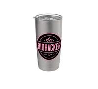 Donna Biohacker Biohacking Entusiasta Longevità Benessere Bicchiere termico in acciaio inox doppia parete