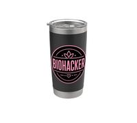Donna Biohacker Biohacking Entusiasta Longevità Benessere Bicchiere termico in acciaio inox doppia parete
