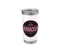 Donna Biohacker Biohacking Entusiasta Longevità Benessere Bicchiere termico in acciaio inox doppia parete