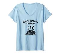 Donna Birch Branch Therapy per Sauna a Botte Loyly Steam Sweat Maglietta con Collo a V