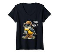 Donna Bird Nerd Divertente Bird Watching Birdwatcher amante degli uccelli Maglietta con Collo a V