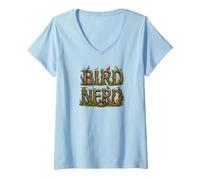 Donna Bird Nerd Funny Bird Watching for Birders Cute Bird Lover Maglietta con Collo a V