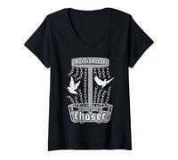 Donna Birdie Chaser Disc Golf Frolf Doves Breaking Basket Catene Maglietta con Collo a V