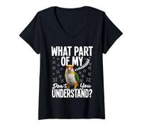 Donna Birdkeeping Birdkeeper Capire caicco dal Ventre Bianco Maglietta con Collo a V