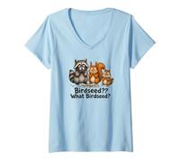 Donna Birdseed? What Birdseed? Funny Bankrupt by Birdseed Maglietta con Collo a V