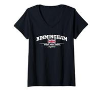 Donna Birmingham England Maglietta con Collo a V