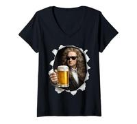Donna Birra Isaac Newton Maglietta con Collo a V