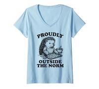 Donna Biscotti da Forno con Orgoglio al di Fuori della Norma Riccio Maglietta con Collo a V