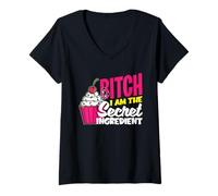 Donna Bitch I'm The Secret Ingredient - Fun Baker Donna Uomo Regalo Maglietta con Collo a V