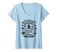 Donna Bitchcraft L'Arte di Far incazzare Le Persone Maglietta con Collo a V