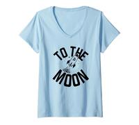 Donna Bitcoin alla luna, bitcoin 100k, bitcoin cripto Maglietta con Collo a V