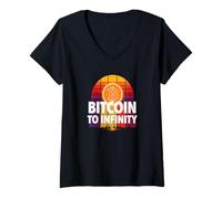 Donna Bitcoin è Infinity tempo valore libertà futuro verità bitcoin Maglietta con Collo a V