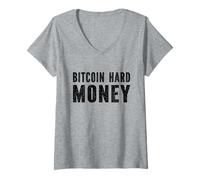 Donna Bitcoin hard Money - Crypto Investire Bitcoin Maglietta con Collo a V