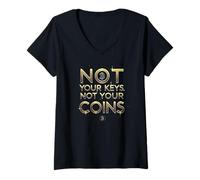 Donna Bitcoin non le tue chiavi non le tue monete Nakamoto HODL Bitcoin Maglietta con Collo a V