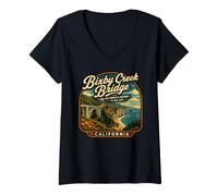 Donna Bixby Cr ridge Viaggio in California a Big Sur Vacation Maglietta con Collo a V