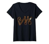 Donna BJJ, Jiu Jitsu - Grappler's Spirit - Cintura marrone Flow Design Maglietta con Collo a V