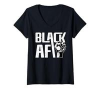 Donna Black AF Black History Month Maglietta con Collo a V