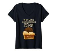 Donna Black And Booked Afro Literary Pride Book Club Culture Maglietta con Collo a V