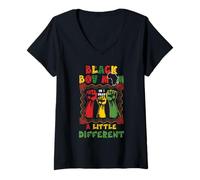 Donna Black Boy Mom So I Prego Little Different Black Mothers Day Maglietta con Collo a V