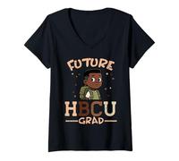 Donna Black History Boy Future HBCU Grad Africano Ragazzi Bambini Uomini Maglietta con Collo a V
