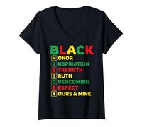 Donna Black History Honor Inspiration Forza Uomini Donne Bambini Maglietta con Collo a V