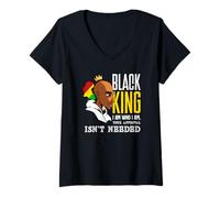 Donna Black King Io Sono Chi Sono Black Mese della Storia Maglietta con Collo a V