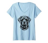 Donna Black Lab Labrador Retriever Cane con Occhiali da Sole Maglietta con Collo a V