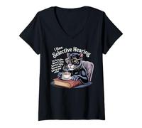 Donna Black Panther - Libro da caffè per Bambini, Stile Vintage, Motivo: Pantera Nera Maglietta con Collo a V