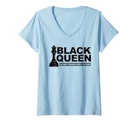 Donna Black Queen Il Pezzo più Potente del Gioco Maglietta con Collo a V