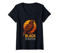 Donna Black Raven Night Raven Dark Academia da donna Maglietta con Collo a V