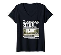 Donna Black Wall Street Greenwood: dalle ceneri all'eccellenza Maglietta con Collo a V