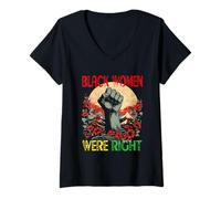 Donna BLACK WOMEN WERE RIGHT Maglietta con Collo a V