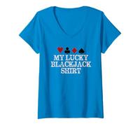 Donna Blackjack Player Gambler Casino 21 - Il mio fortunato Black Jack Maglietta con Collo a V