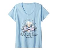 Donna Blessed Are The Healers Maglietta con Collo a V