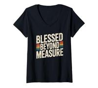 Donna Blessed Beyond Measure Maglietta con Collo a V