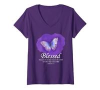 Donna Blessed Bible Verse: Women's Christian Faith Jeremiah 17:7 Maglietta con Collo a V