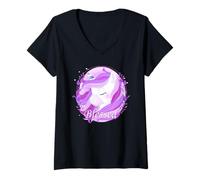 Donna Blessed Positive Saying - Women's Girly Unicorn Graphic Maglietta con Collo a V