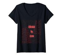 Donna Blinded By Love Light Up Love Letter Goth Dark Romance Maglietta con Collo a V