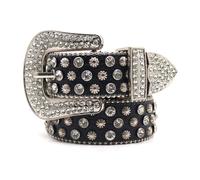 Donna Bling Strass Rivetto Borchiato Cintura Western Diamante Pelle Jeans