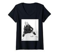 Donna Blondie Cantante Debbie Harry New Wave 1978 di Allan Ballard Maglietta con Collo a V