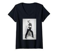 Donna Blondie Cantante Debbie Harry Parallel Lines Era Allan Ballard Maglietta con Collo a V