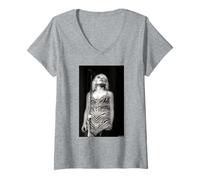 Donna Blondie Live Debbie Harry 1978 di Martyn Goddard Maglietta con Collo a V